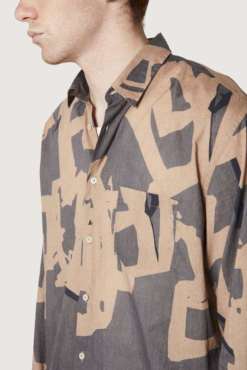 Paura BRUCE OVERSIZED SHIRT MODULO MUD
