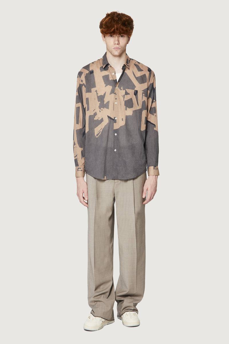 Paura BRUCE OVERSIZED SHIRT MODULO MUD