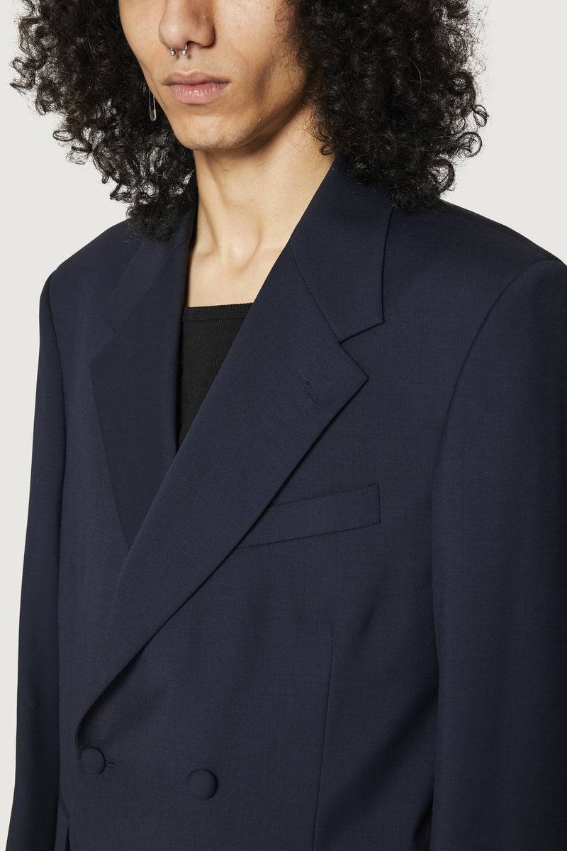 Paura CASSEL DOUBLEBREASTED SUIT JACKET DARK BLUE