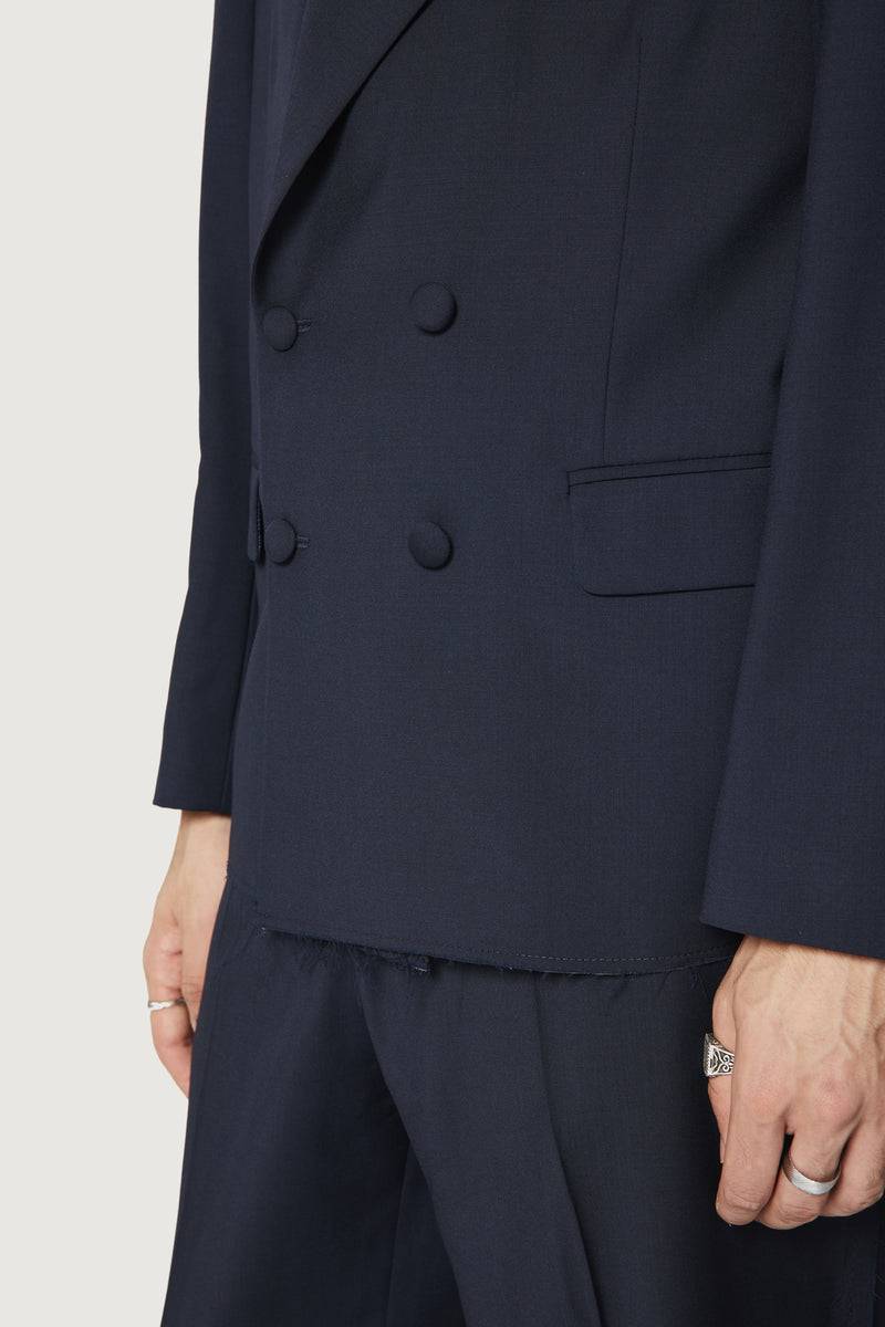 Paura CASSEL DOUBLEBREASTED SUIT JACKET DARK BLUE
