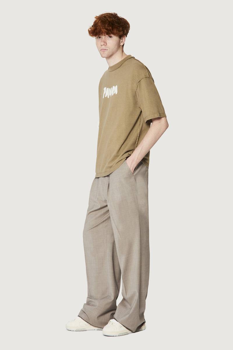 Paura COSTA OVERSIZED T-SHIRT BOLD LOGO MUD