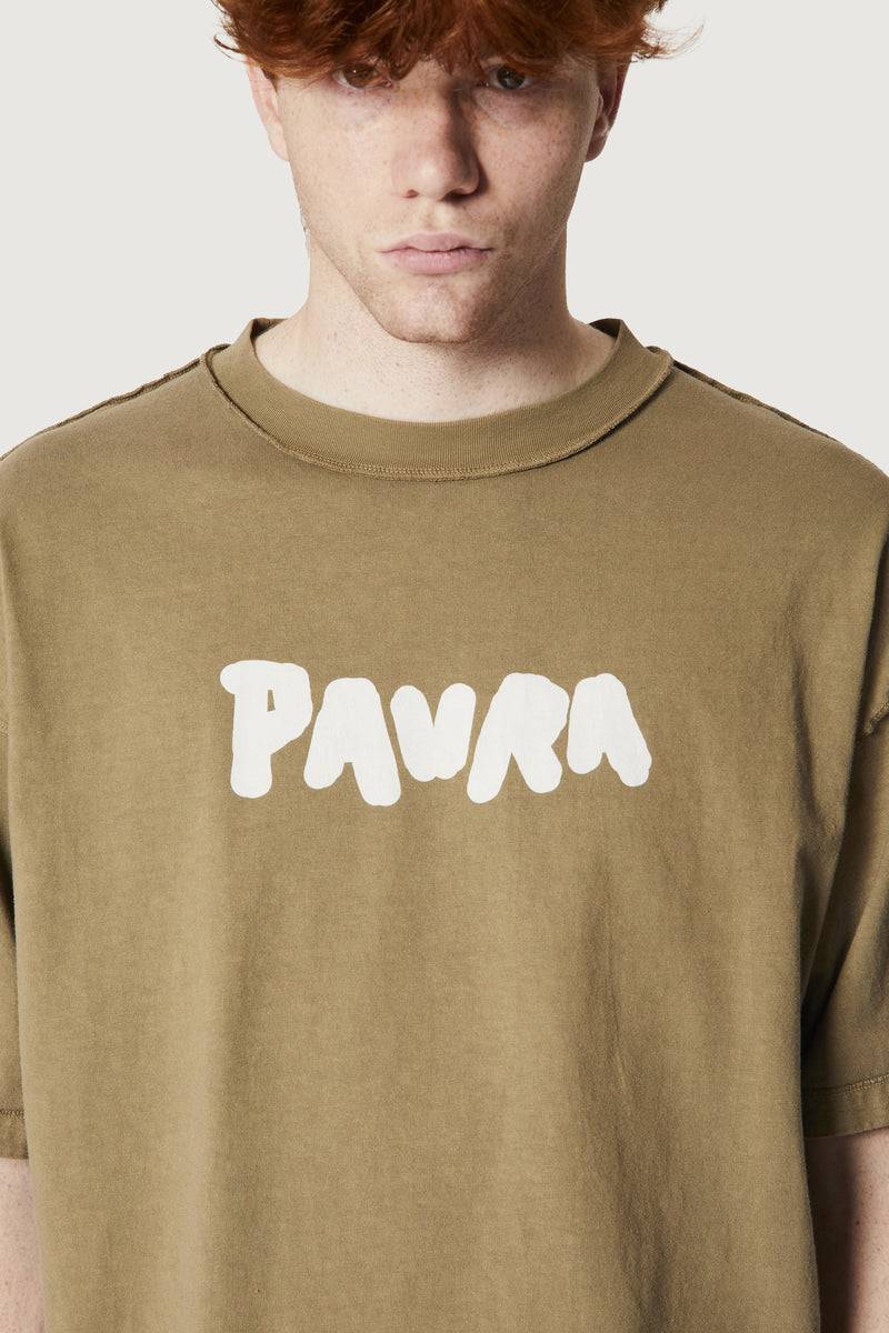 Paura COSTA OVERSIZED T-SHIRT BOLD LOGO MUD