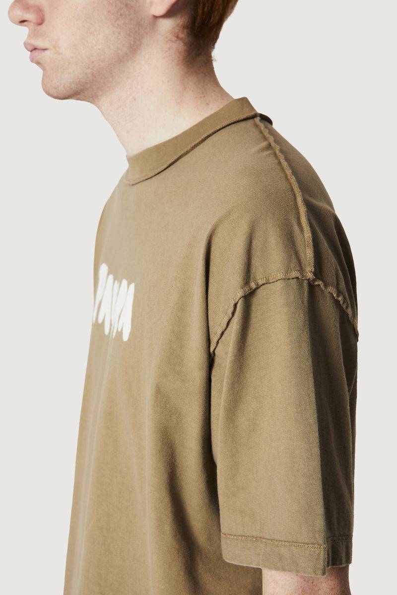 Paura COSTA OVERSIZED T-SHIRT BOLD LOGO MUD