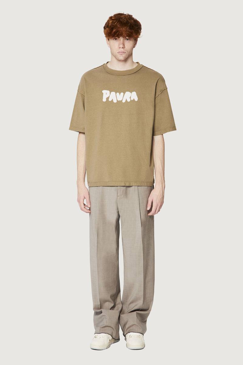 Paura COSTA OVERSIZED T-SHIRT BOLD LOGO MUD