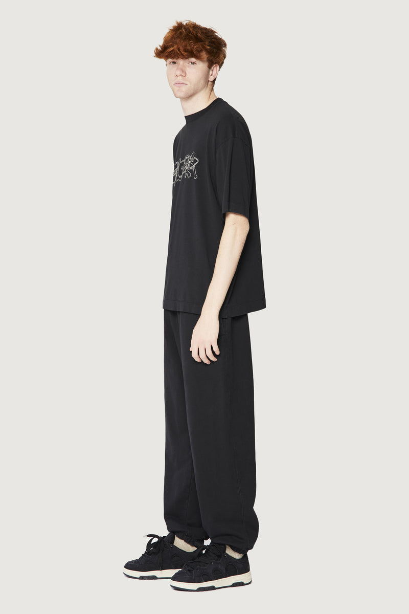 Paura COSTA OVERSIZED T-SHIRT COSMIC LOGO BLACK