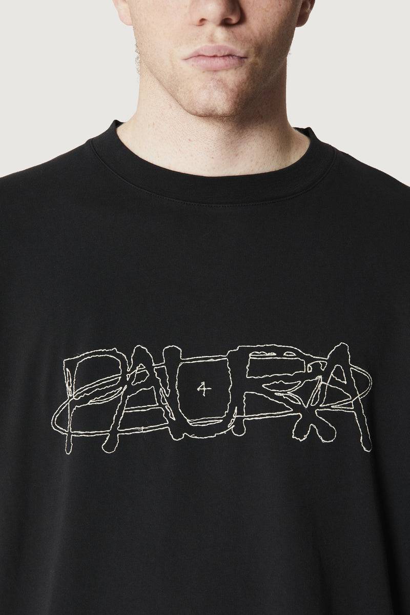 Paura COSTA OVERSIZED T-SHIRT COSMIC LOGO BLACK