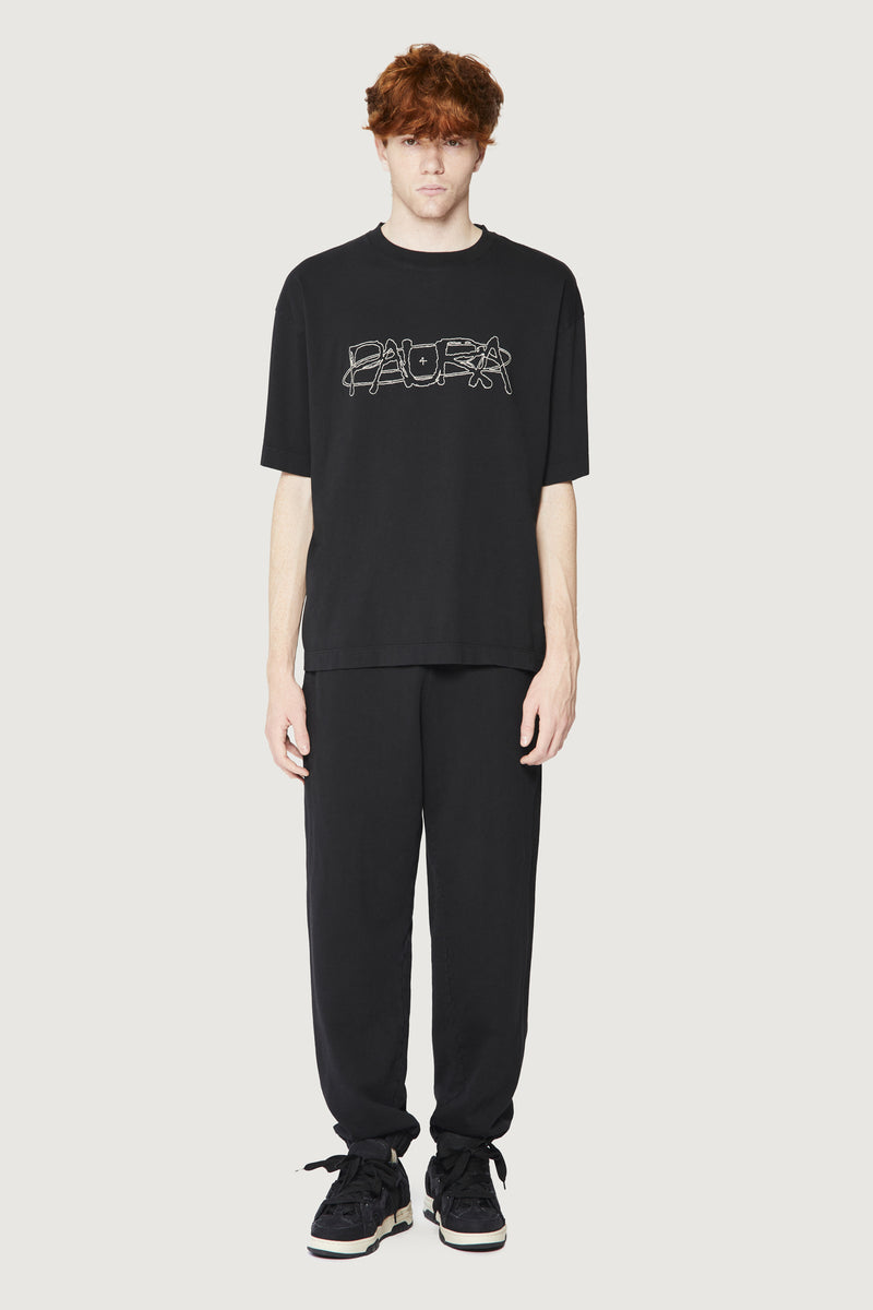 Paura COSTA OVERSIZED T-SHIRT COSMIC LOGO BLACK