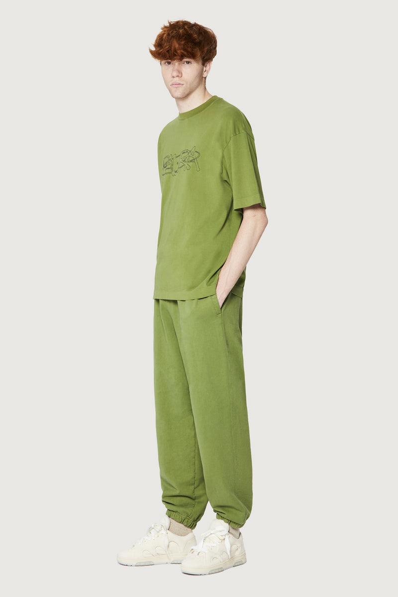 Paura COSTA OVERSIZED T-SHIRT COSMIC LOGO GREEN