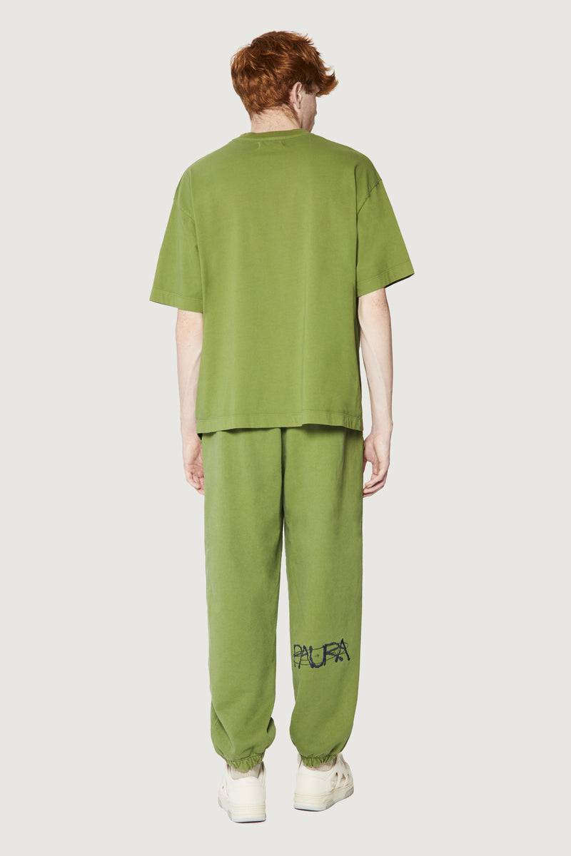 Paura COSTA OVERSIZED T-SHIRT COSMIC LOGO GREEN