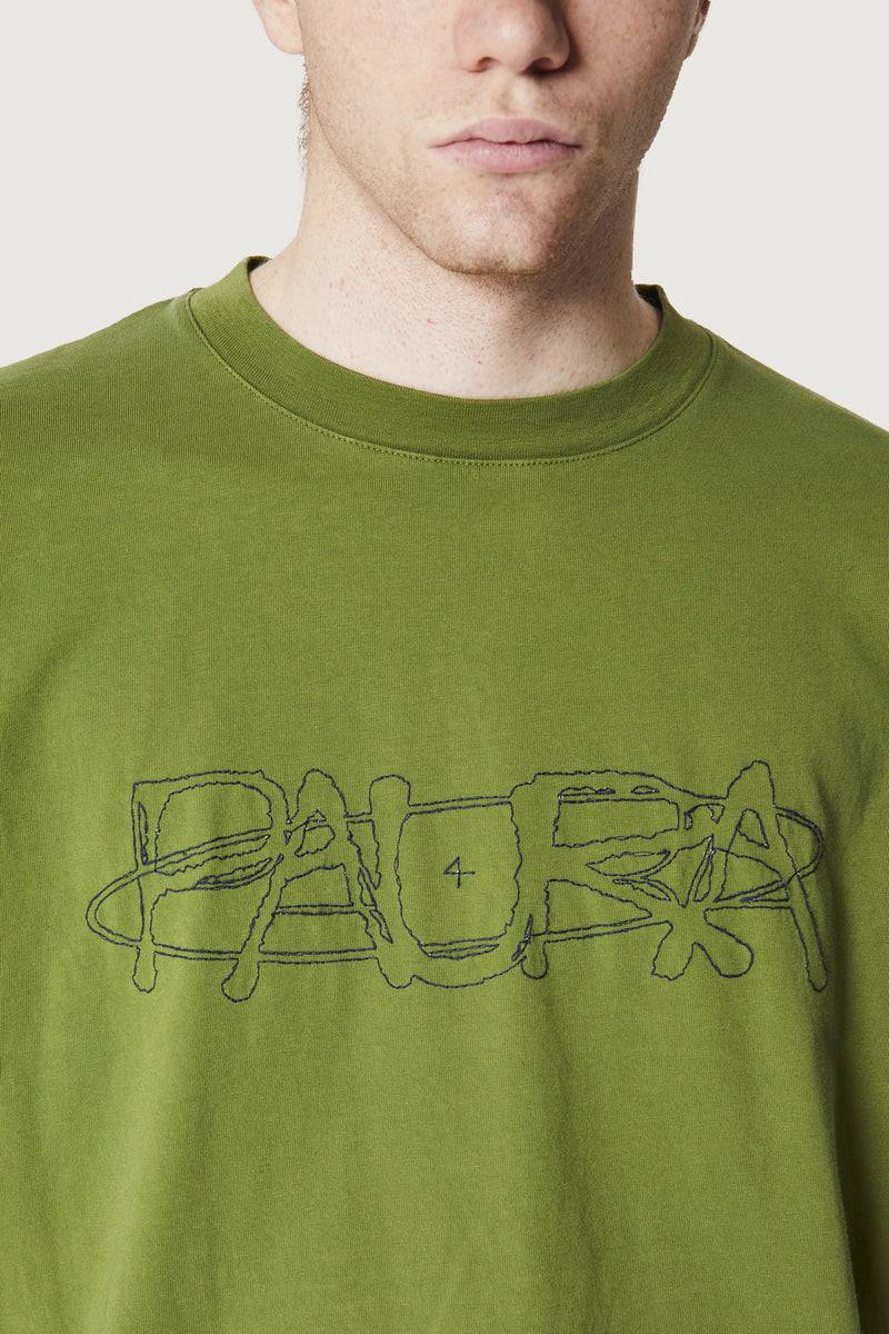 Paura COSTA OVERSIZED T-SHIRT COSMIC LOGO GREEN
