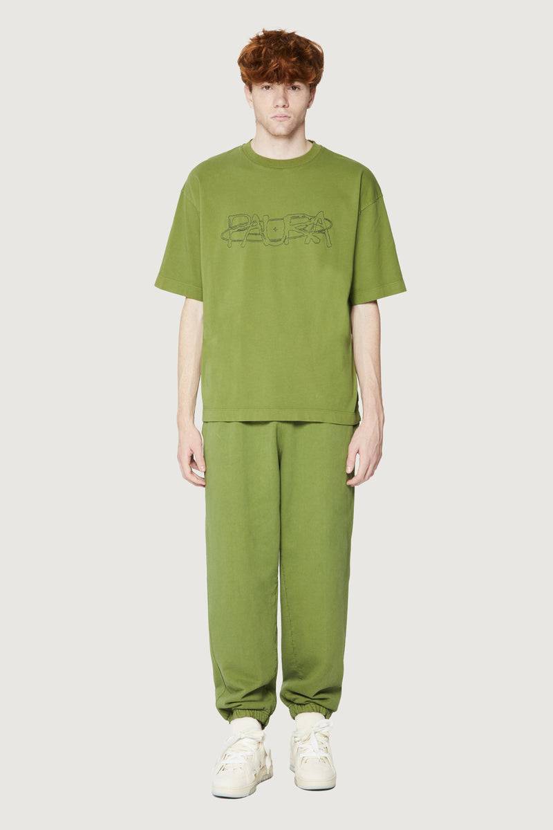 Paura COSTA OVERSIZED T-SHIRT COSMIC LOGO GREEN