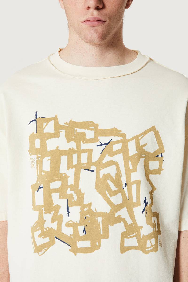 Paura COSTA OVERSIZED T-SHIRT MODULO OFF-WHITE