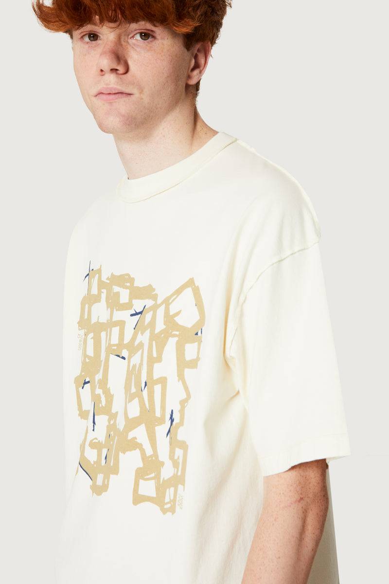 Paura COSTA OVERSIZED T-SHIRT MODULO OFF-WHITE