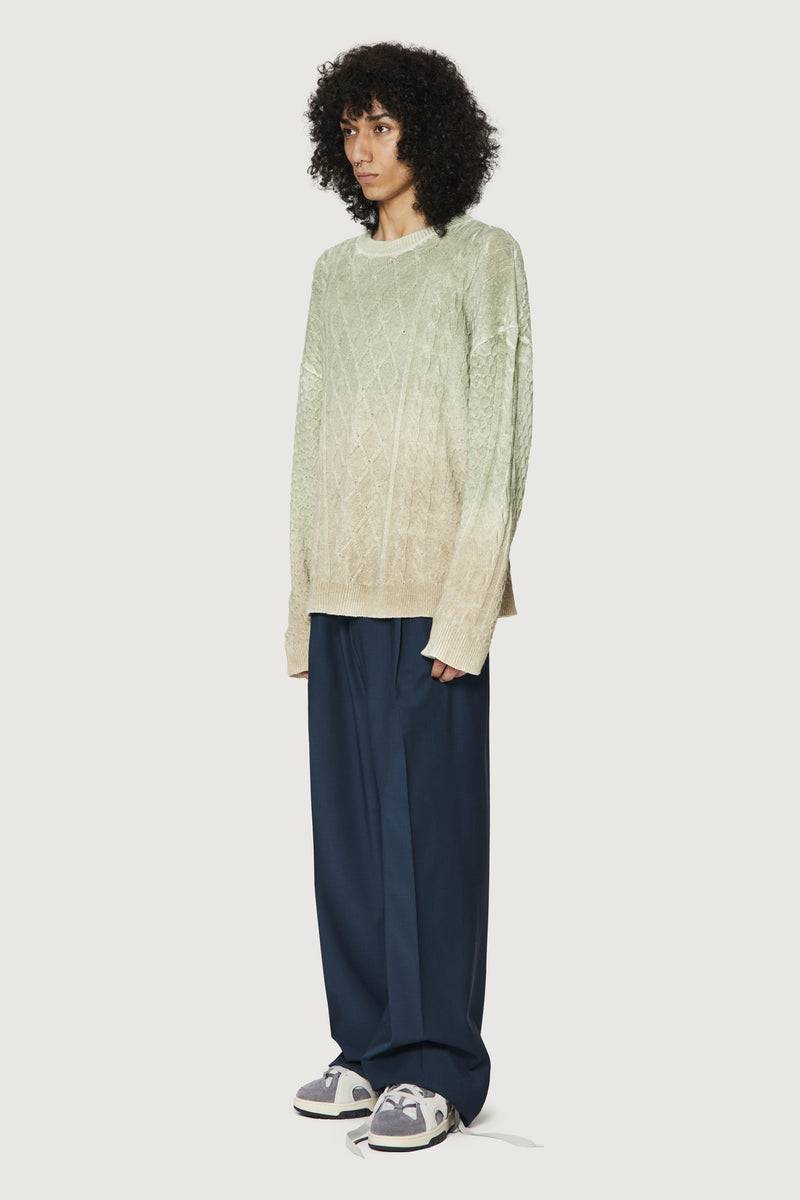 Paura DEREK SWEATER GREEN/BEIGE