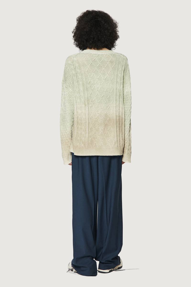 Paura DEREK SWEATER GREEN/BEIGE