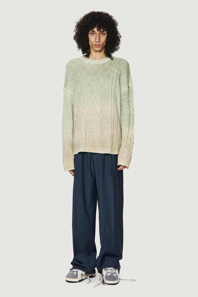 Paura DEREK SWEATER GREEN/BEIGE