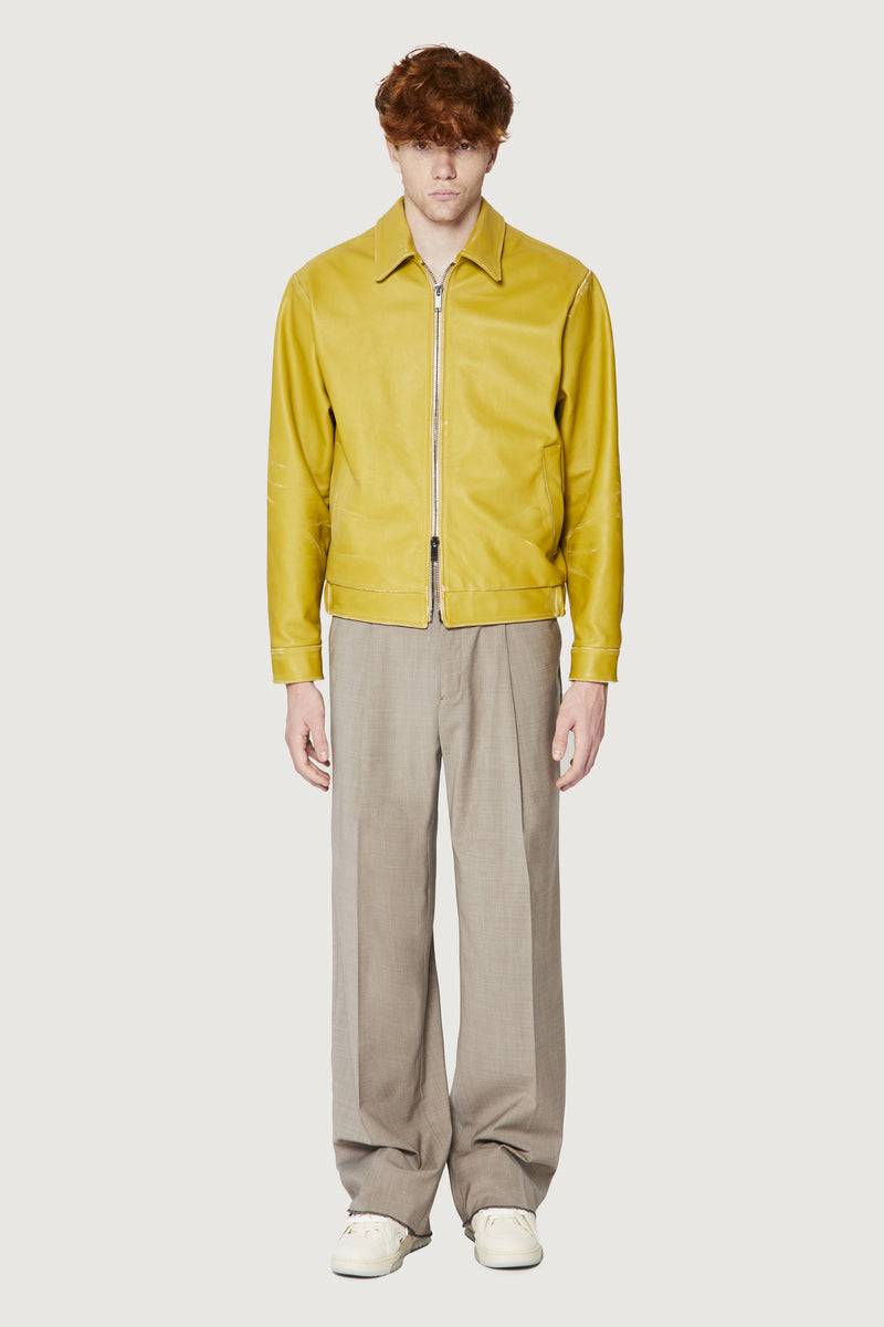 Paura EFREM LEATHER JACKET CEDAR