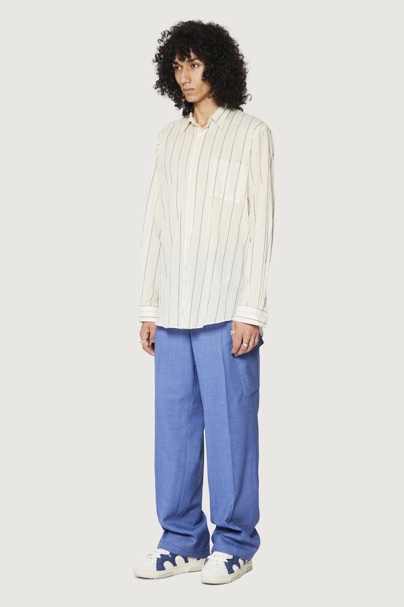 Paura ERZIN OVERSIZED SHIRT OFF-WHITE WITH STRIPES