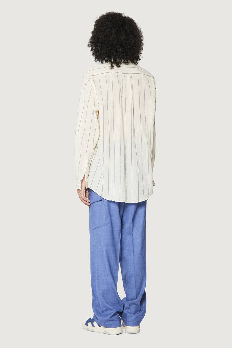 Paura ERZIN OVERSIZED SHIRT OFF-WHITE WITH STRIPES