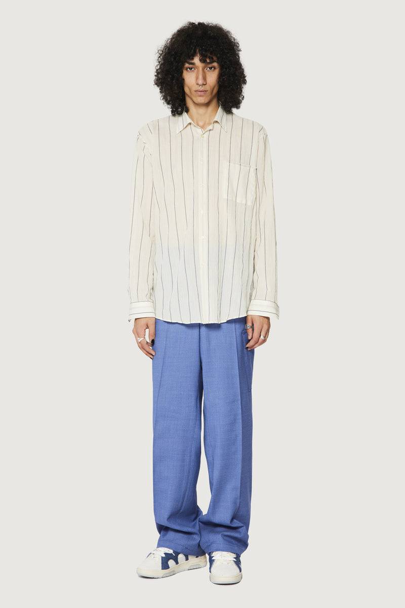 Paura ERZIN OVERSIZED SHIRT OFF-WHITE WITH STRIPES
