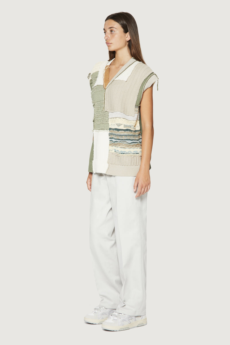 Paura NABIL PATCHWORK VEST MULTICOLOR