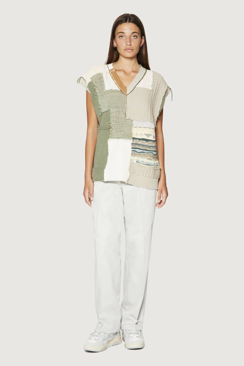 Paura NABIL PATCHWORK VEST MULTICOLOR