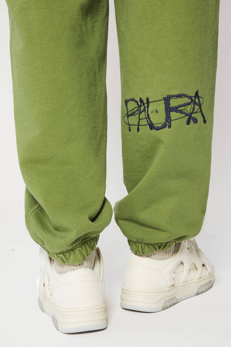 Paura RASHA SWEATPANTS COSMIC LOGO GREEN