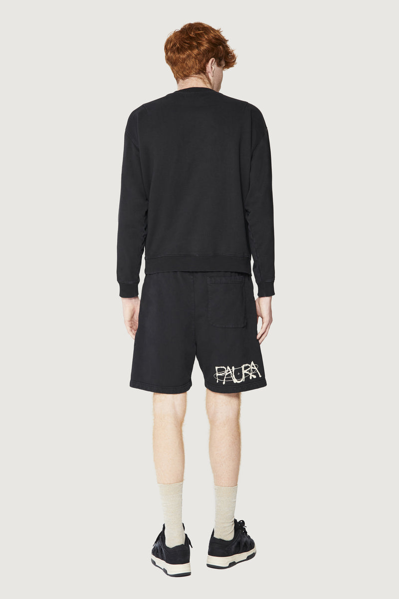 Paura SAMUEL CREWNECK SWEATSHIRT COSMIC LOGO BLACK