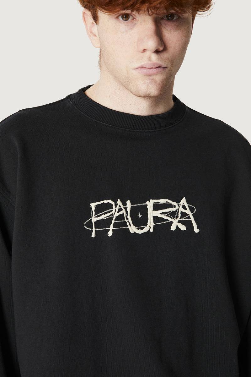 Paura SAMUEL CREWNECK SWEATSHIRT COSMIC LOGO BLACK