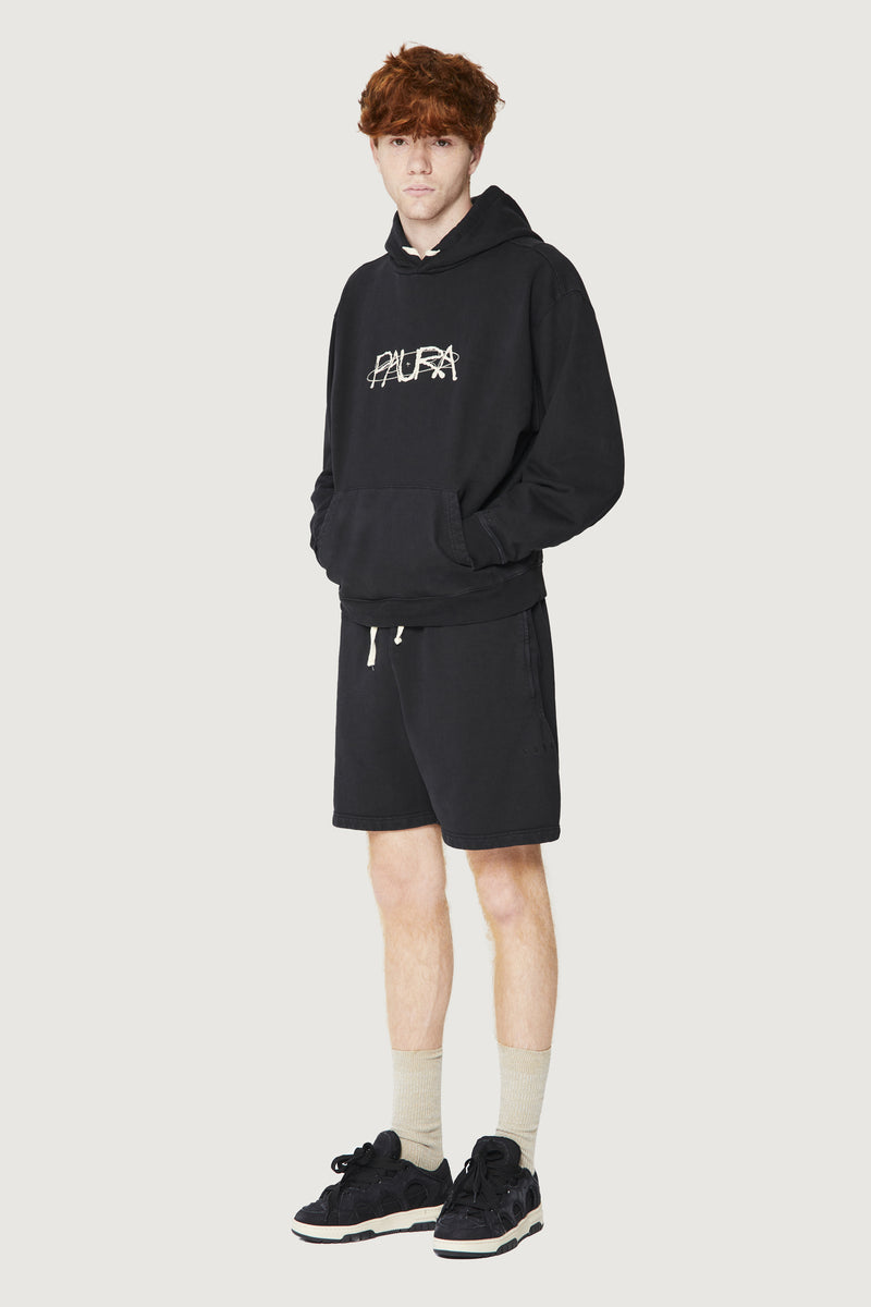 Paura SANTI HOODIE SWEATSHIRT COSMIC LOGO BLACK