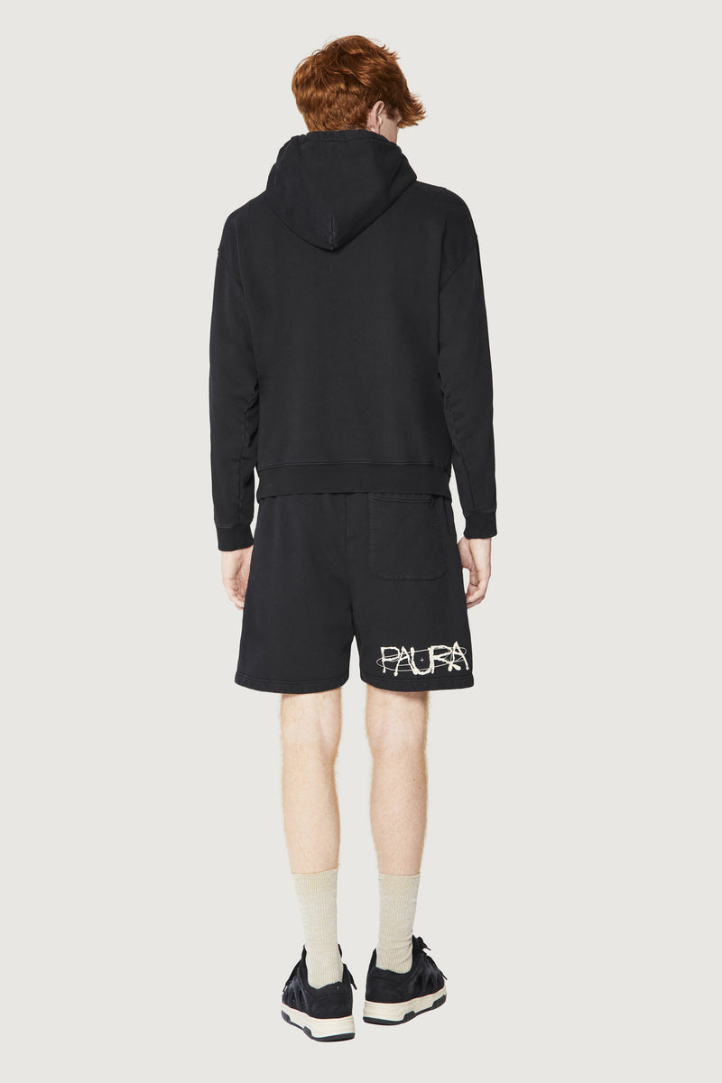 Paura SANTI HOODIE SWEATSHIRT COSMIC LOGO BLACK