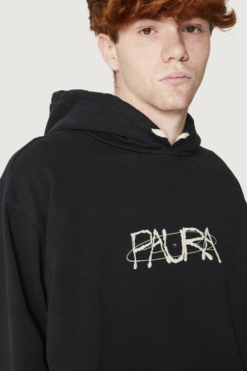 Paura SANTI HOODIE SWEATSHIRT COSMIC LOGO BLACK