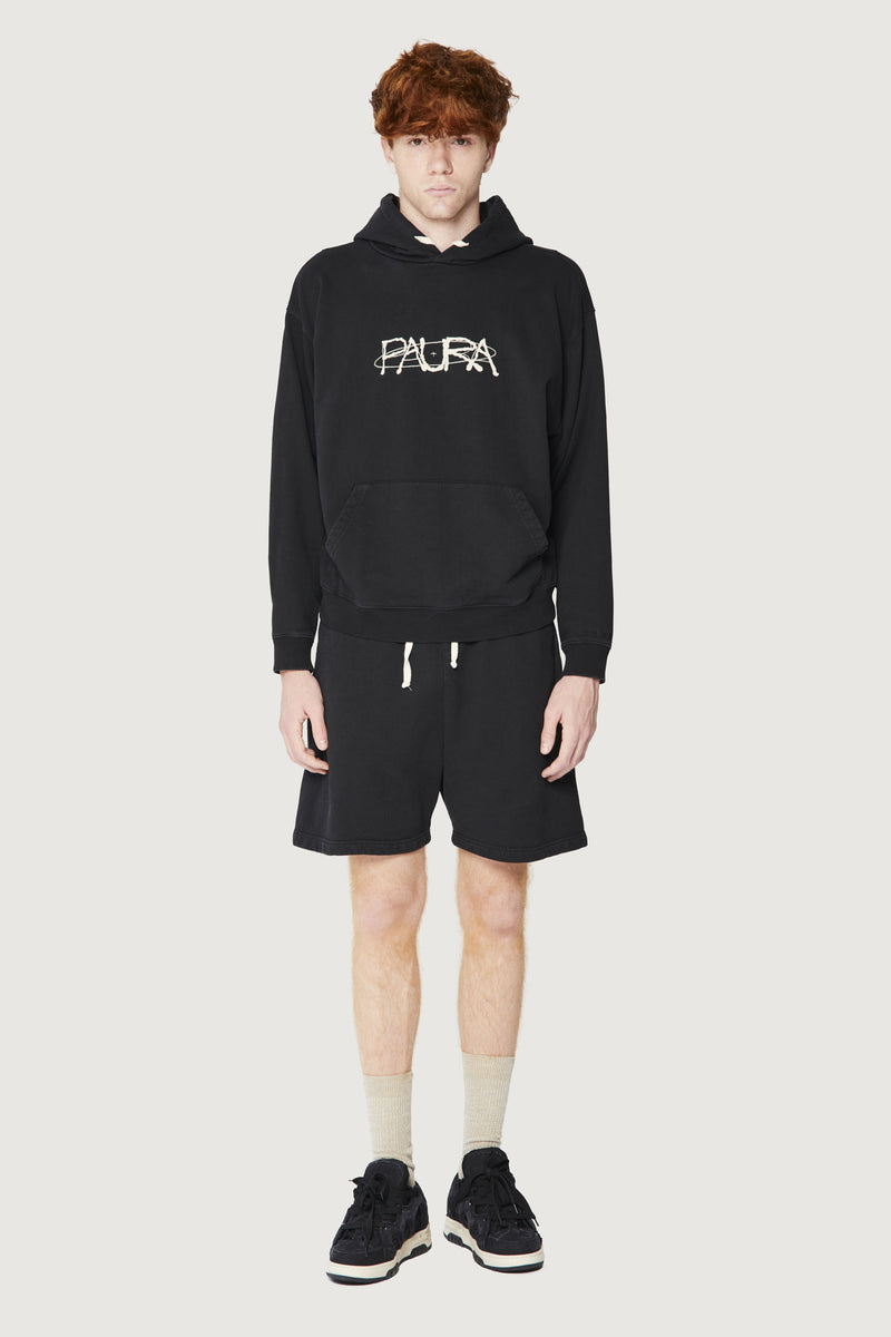 Paura SANTI HOODIE SWEATSHIRT COSMIC LOGO BLACK