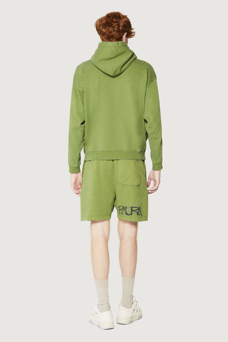 Paura SANTI HOODIE SWEATSHIRT COSMIC LOGO GREEN