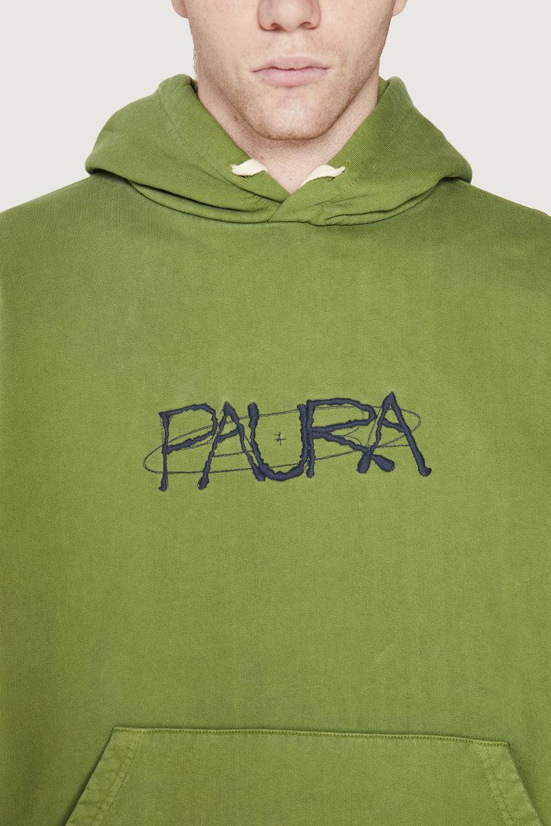 Paura SANTI HOODIE SWEATSHIRT COSMIC LOGO GREEN