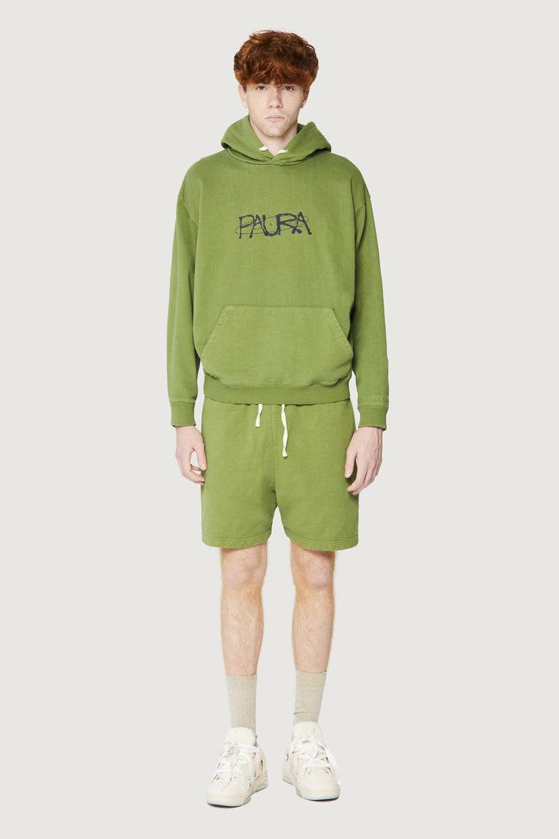 Paura SANTI HOODIE SWEATSHIRT COSMIC LOGO GREEN