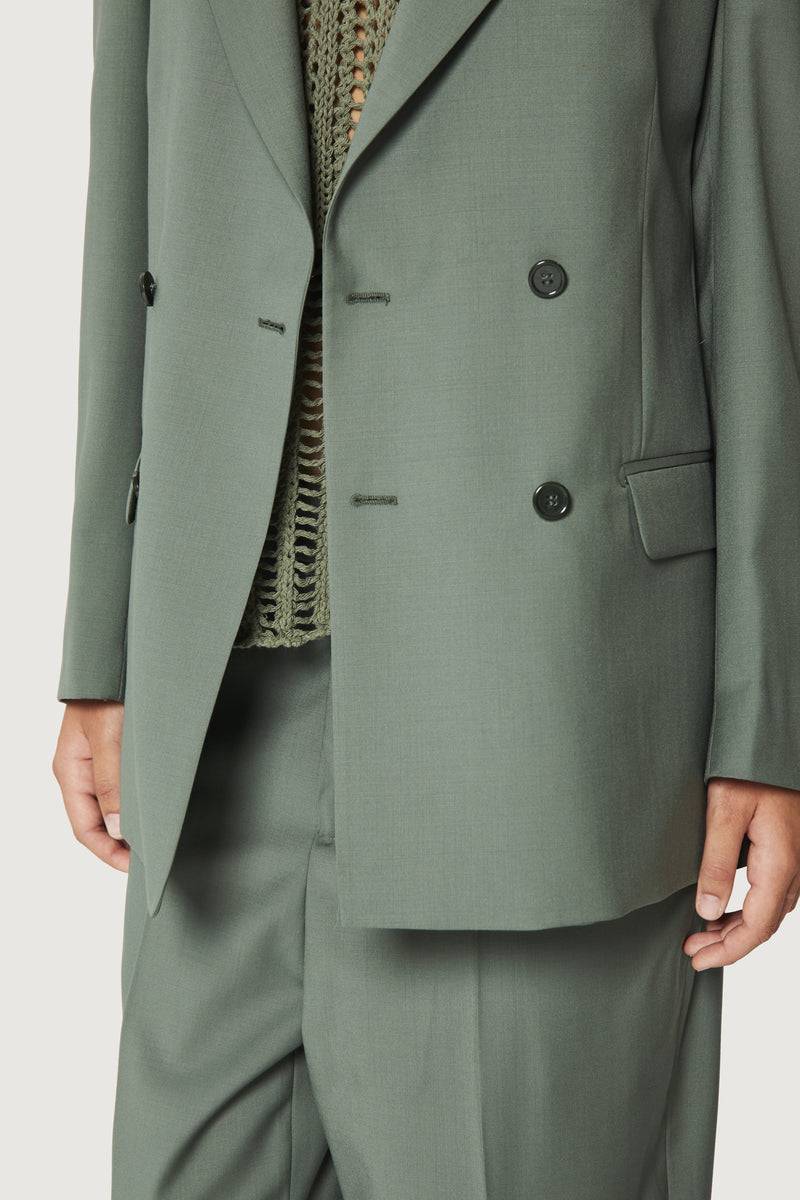Paura THOM DOUBLEBREASTED SUIT JACKET SAGE