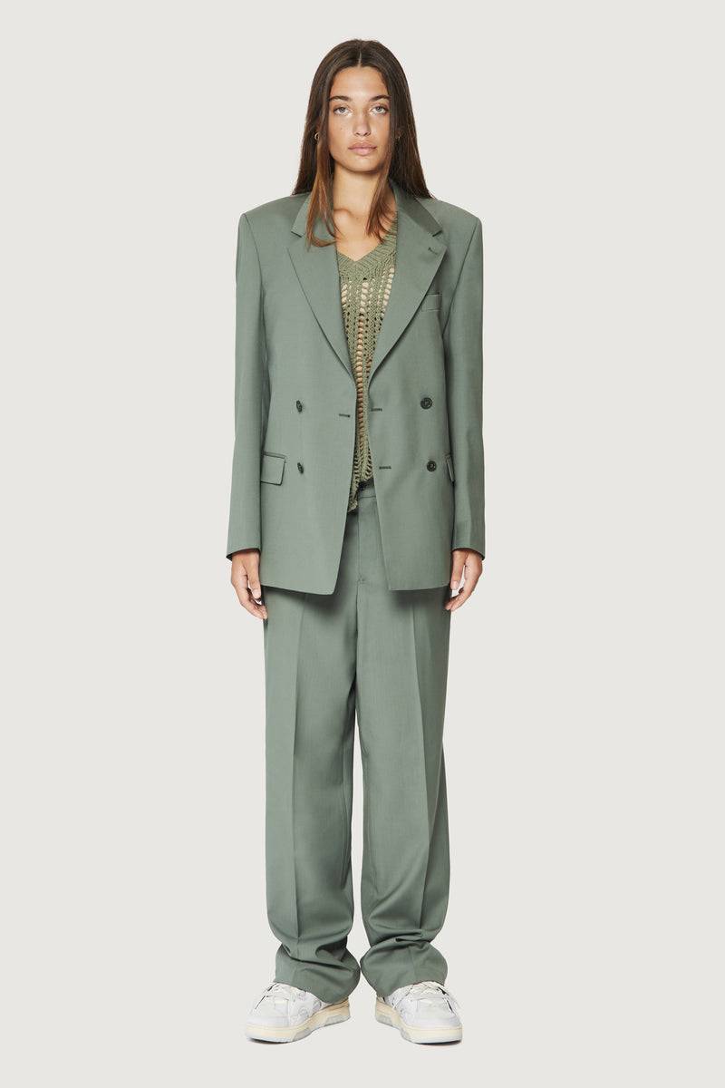 Paura THOM DOUBLEBREASTED SUIT JACKET SAGE