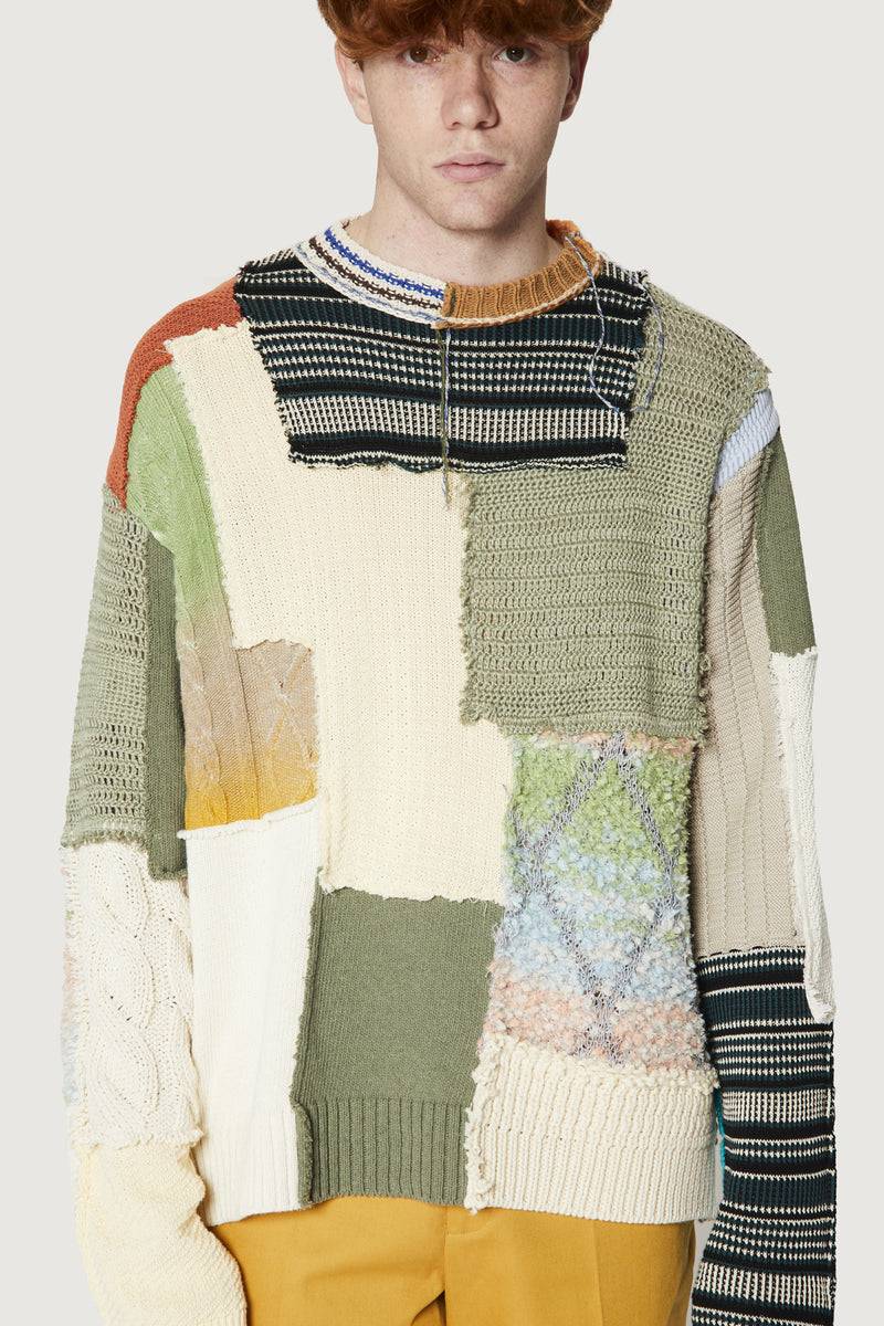 Paura UTOPIA PATCHWORK SWEATER MULTICOLOR
