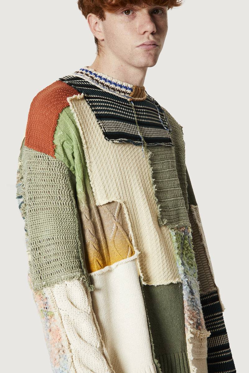 Paura UTOPIA PATCHWORK SWEATER MULTICOLOR