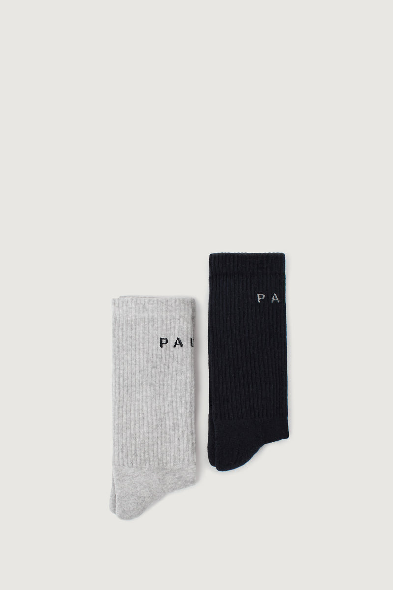 Paura ZEO SOCKS BI-PACK MELANGE GREY/NAVY BLUE