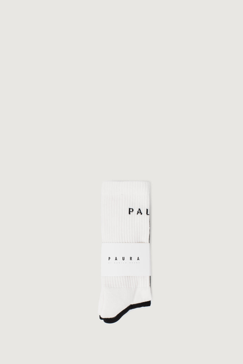Paura ZEO SOCKS BI-PACK OFF WHITE/BLACK