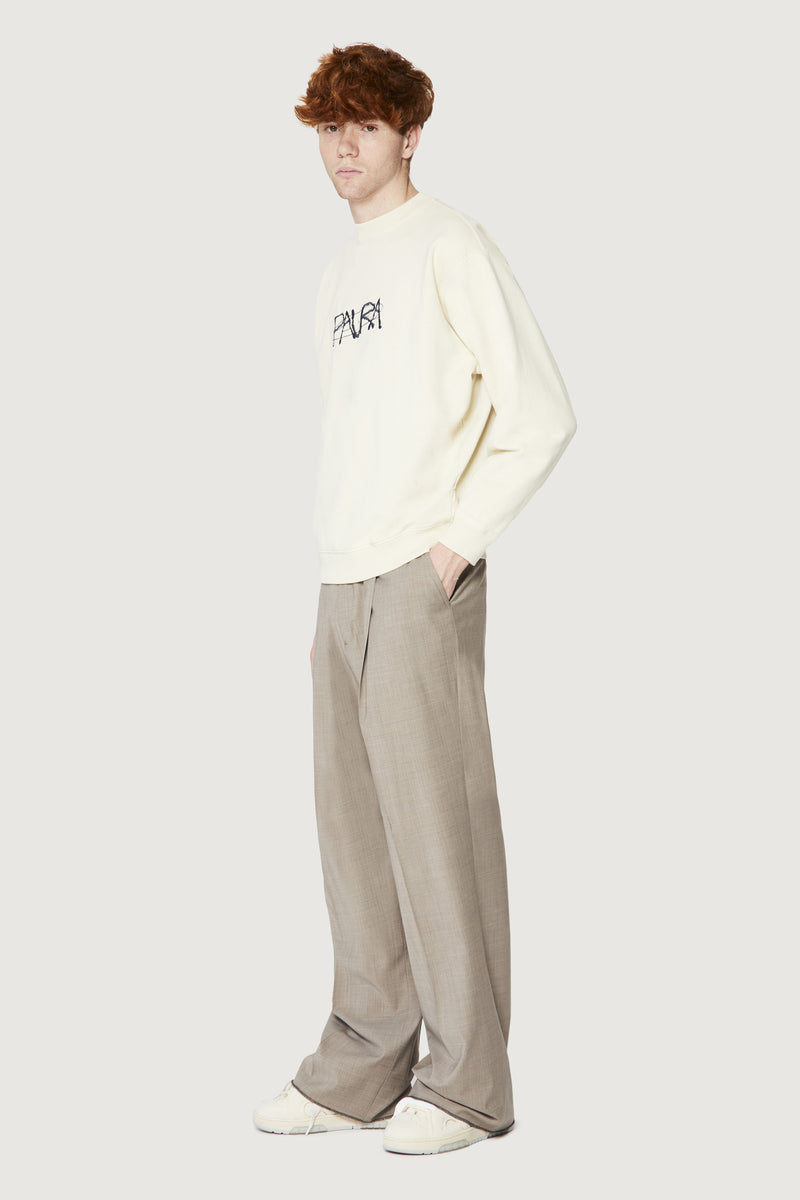 Paura SAMUEL CREWNECK SWEATSHIRT COSMIC LOGO OFF-WHITE