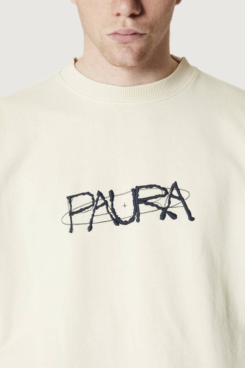 Paura SAMUEL CREWNECK SWEATSHIRT COSMIC LOGO OFF-WHITE