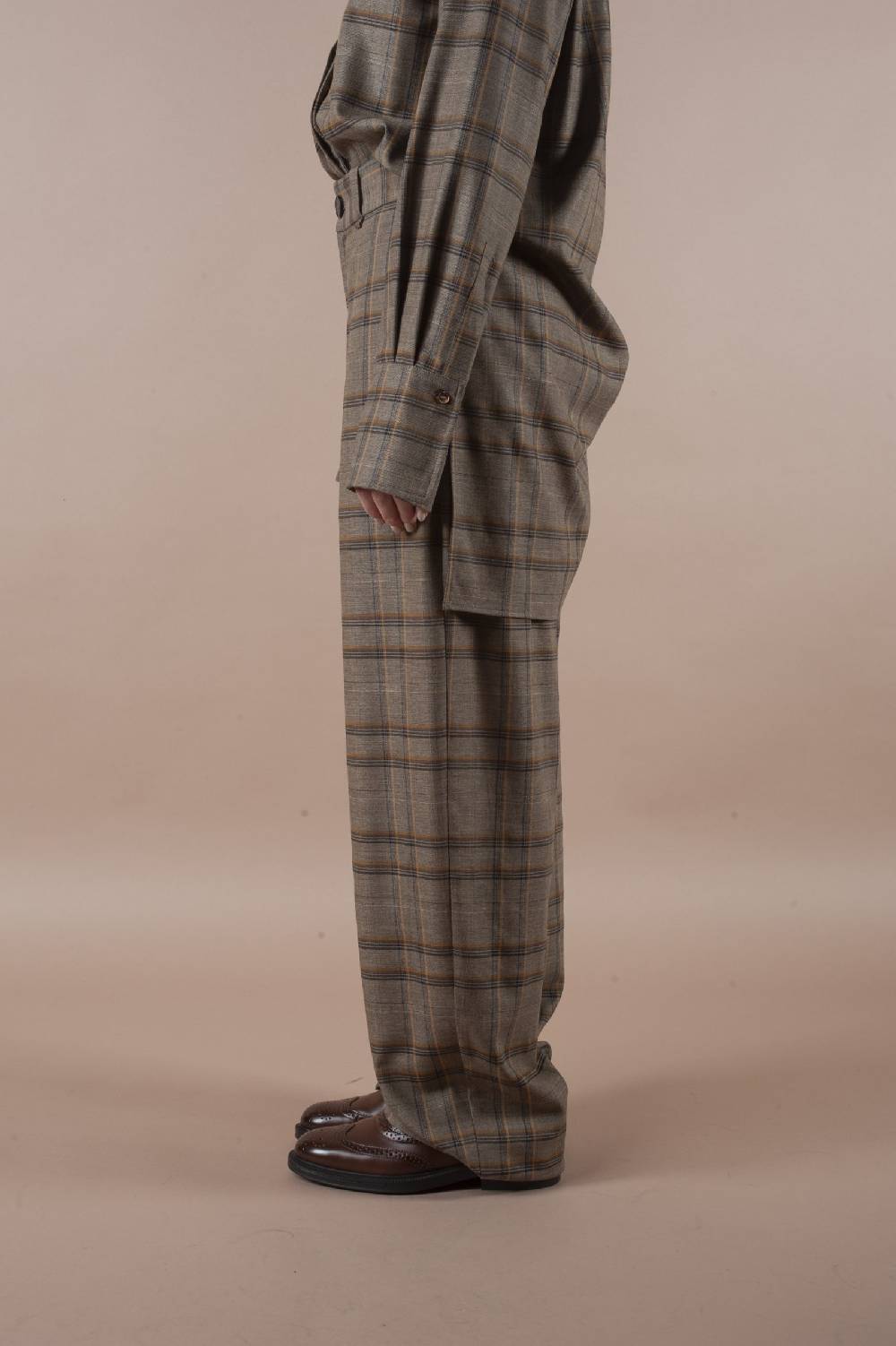 Pdr Phisique Du Role PHISIQUE DU ROLE MANNISH PANTS IN LIGHT TARTAN VIRGIN WOOL