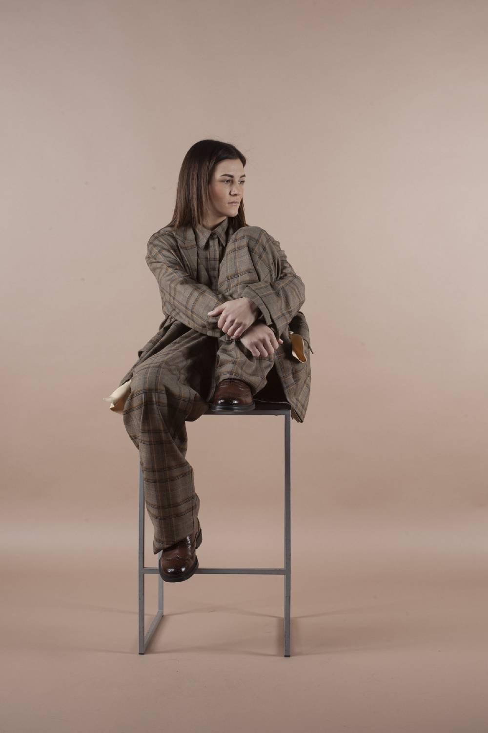 Pdr Phisique Du Role PHISIQUE DU ROLE MANNISH PANTS IN LIGHT TARTAN VIRGIN WOOL