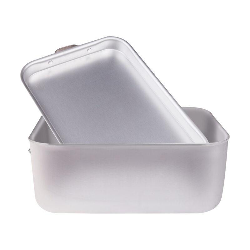 Pentole Agnelli Brasiera rettangolare con coperchio in alluminio 3mm – 2 maniglie