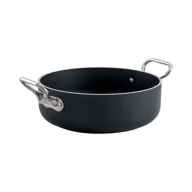 Pentole Agnelli Casseruola AlBlack 1907 bassa in alluminio 5mm – 2 maniglie