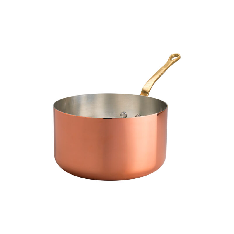 Pentole Agnelli Casseruola alta in rame liscio stagnato a mano 2mm – 1 manico