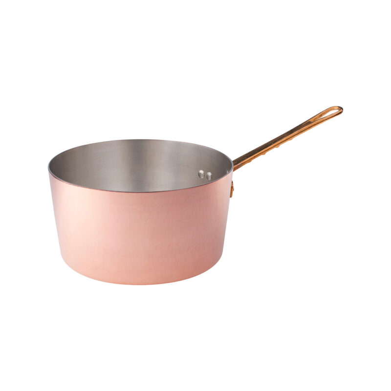 Pentole Agnelli Casseruola alta in rame martellato stagnato 2mm – 1 manico